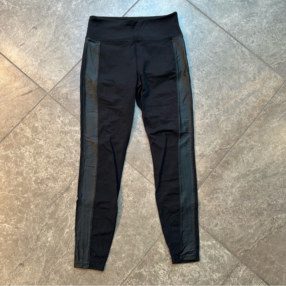 Athleta Charcoal Leggings with Side Detail
